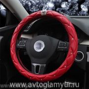 Оплетка Корона со стразами (оранжевая)