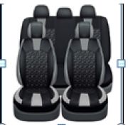 Комплект чехлов PALADIUM 11 предметов, 5 подголовников,6 молний,черно-серый ,эко-кожа PLD-BK/GY