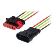 Колодка герметичная 4-конт. серия 1,5мм с проводом 0,50мм.кв (мама-папа)