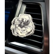 Ароматизатор в дефлектор Медведь с гантелей в коричнево-белом цвете