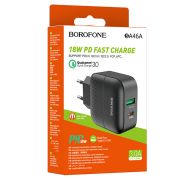 Сетевое зарядное устройство Premium 1xUSB+1xUSB-C 3A/18W черный BOROFONE BA46A
