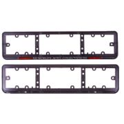 Рамка для номера пластм под болт черная WORLD'S AUTO COLLECTION (накатка белая) с катафотами 2шт.