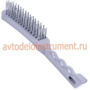 Щетка по металлу 4х-рядная пластиковая ручка АвтоДело (44014)