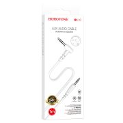 Аудиокабель AUX Jack 3,5 - 3.5 Jack угловой 1м белый BOROFONE