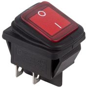 Клавиша 250V 15А красная с подсветкой (4конт) ON-OFF ВЛАГОЗАЩИТА Nord YADA