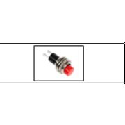 Выключатель-кнопка 250В 2А ON-OFF 2с d=10,2мм без фиксации/металл (красная) Luazon