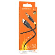 Аудиокабель AUX Jack 3,5 - Lightning 1м черный BOROFONE