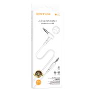 Аудиокабель AUX Jack 3,5 - 3.5 Jack угловой 2м белый BOROFONE