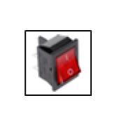 Клавишный выключатель двойной 250В 15А ON-OFF 4с (красный с подсветкой) Luazon