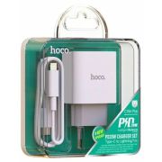 Зарядное устройство (адаптер) PD 1Type-C(20W)+кабель lightning USB/Iphone/Type-C(X36) белый Hoco