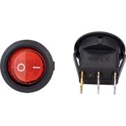 Клавиша 250V 6А круглая красная с подсветкой (3конт.) ON-OFF Nord YADA