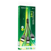 Кабель 3 в 1 USB-Type-C+Lightning+MicroUSB 2А 1м черный BOROFONE BX72