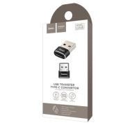 Адаптер (переходник) USB (m) - Type-C (f) черный HOCO UA6