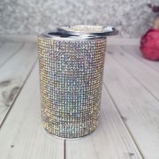 Пепельница из страз,цвет перламутр