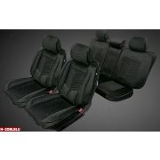 Накидки MAXIMAL LUX передние Велюр черный/шов синий COOLPART N21