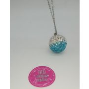 Подвеска шарик маленький бело-голубой