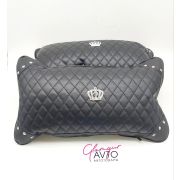 Подушка под поясницу Корона черная (эмблема)