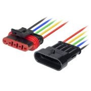 Колодка герметичная 5-конт. серия 1,5мм с проводом 0,50мм.кв (мама-папа)