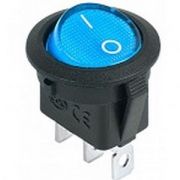 Клавиша 12V 20А круглая синяя с подсветкой (3конт) ON-OFF Nord YADA