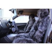 Накидки из натурального меха овчины (серые) (к/т 2шт.)