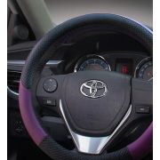 Оплетка экокожа комбинированная перфорацией (фиолетовая)