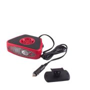 Тепловентилятор 12V в прикуриватель с фонарем черно-красный SKYWAY