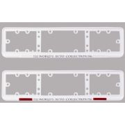 Рамка для номера пластм под болт белая WORLD'S AUTO COLLECTION (накатка черная) с катафотами 2шт