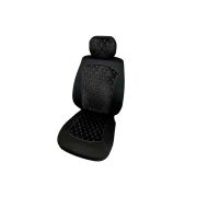 Чехлы MAXIMAL ROMB (5 мест) Велюр черный/шов бежевый