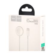 Кабель для беспроводной зарядки часов iWatch7/6/5/4/3/2/1/SE Type-C 1A 1,2м Белый HOCO