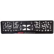 Рамка для номера пластм с защелкой черная PIRELLI EXCLUSIVE S (накатка разноцвет) 1шт