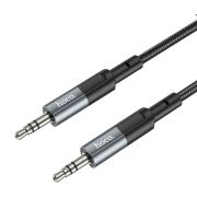 Аудиокабель AUX 3,5мм Jack 1м нейлон Серый HOCO