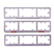 Рамка для номера пластм под болт серая WORLD'S AUTO COLLECTION (накатка черная) с катафотами 2шт