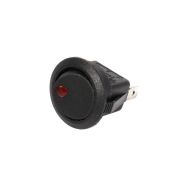 Клавиша 12V 20А круглая черная с красной LED подсветкой (3конт.) ON-OFF Nord YADA