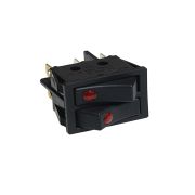 Клавиша 250V 16А ДВОЙНАЯ черная с подсветкой (6конт) ON-OFF Nord YADA