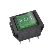 Клавиша 250V  15А зеленая с подсветкой (6конт.) ON-OFF Nord YADA