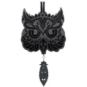 Арома подвеска Сова резная в черно-белом цвете