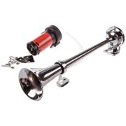 Сигнал 1 рожок воздушный SKYWAY 007 L=400мм 12V 70dB Хром 10А