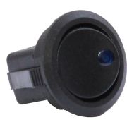 Клавиша 12V 20А круглая черная с синей LED подсветкой (3конт.) ON-OFF Nord YADA