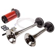 Сигнал 2 рожка воздушный SKYWAY 005 L=160/220мм 12V 110dB 10А