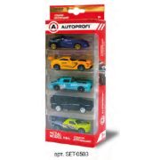 Набор машинок 1:64 5шт (SUP-003BL/BK, RCN-002YE, RET-001TF, 4X4-002BK, TRU-002GR/GY) Autoprofi