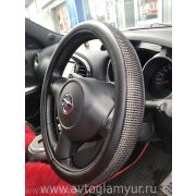 Оплетка Роскошь (черная кожа+черные стразы)