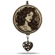 Арома подвеска Девушка в коричнево-белом цвете (КОМПЛЕКТ)