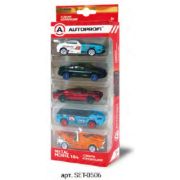 Набор машинок 1:64 5шт (RCN-002 TF/WH, SUP-001 BK, MUS-001 RD, 4X4-001 BL, TRU-005 OR) Autoprofi