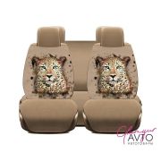 Накидки на передний ряд сидений из алькантары с животным принтом (леопард)