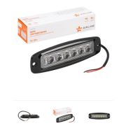 Фара светодиодная прямоугольная врезная 6 LED рассеяный свет 18W (185х60х35) 12/24V AIRLINE