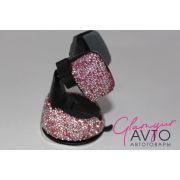 Держатель телефона со стразами (розовые)