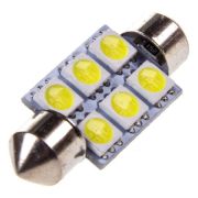 Лампа диод T11(C5W) 24V 6 SMD диодов 1-конт 36мм Белая SKYWAY Cалон, номер