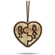 Арома подвеска Сердце пазл в коричнево-белом цвете (КОМПЛЕКТ)