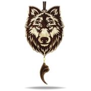 Арома подвеска Волк новый в коричнево-белом цвете