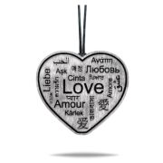 Арома подвеска Сердце LOVE в черно-белом цвете (КОМПЛЕКТ)